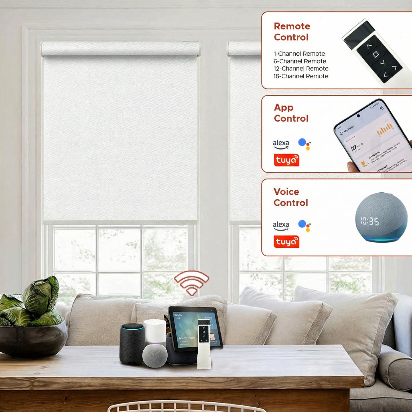Smart Motorized Roller Shade - Havana | Blackout 100%