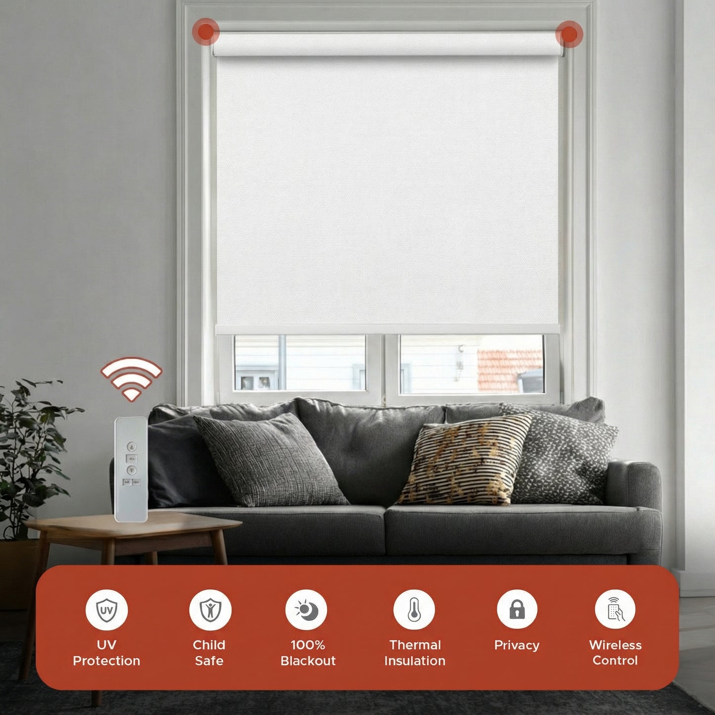 Smart Motorized Roller Shade - Havana | Blackout 100%