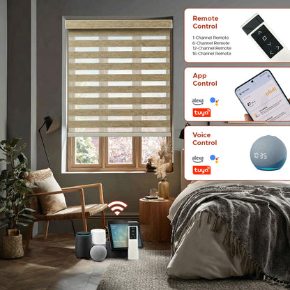 Smart Motorized Designer Shade - Striped | Semi-Blackout 5%