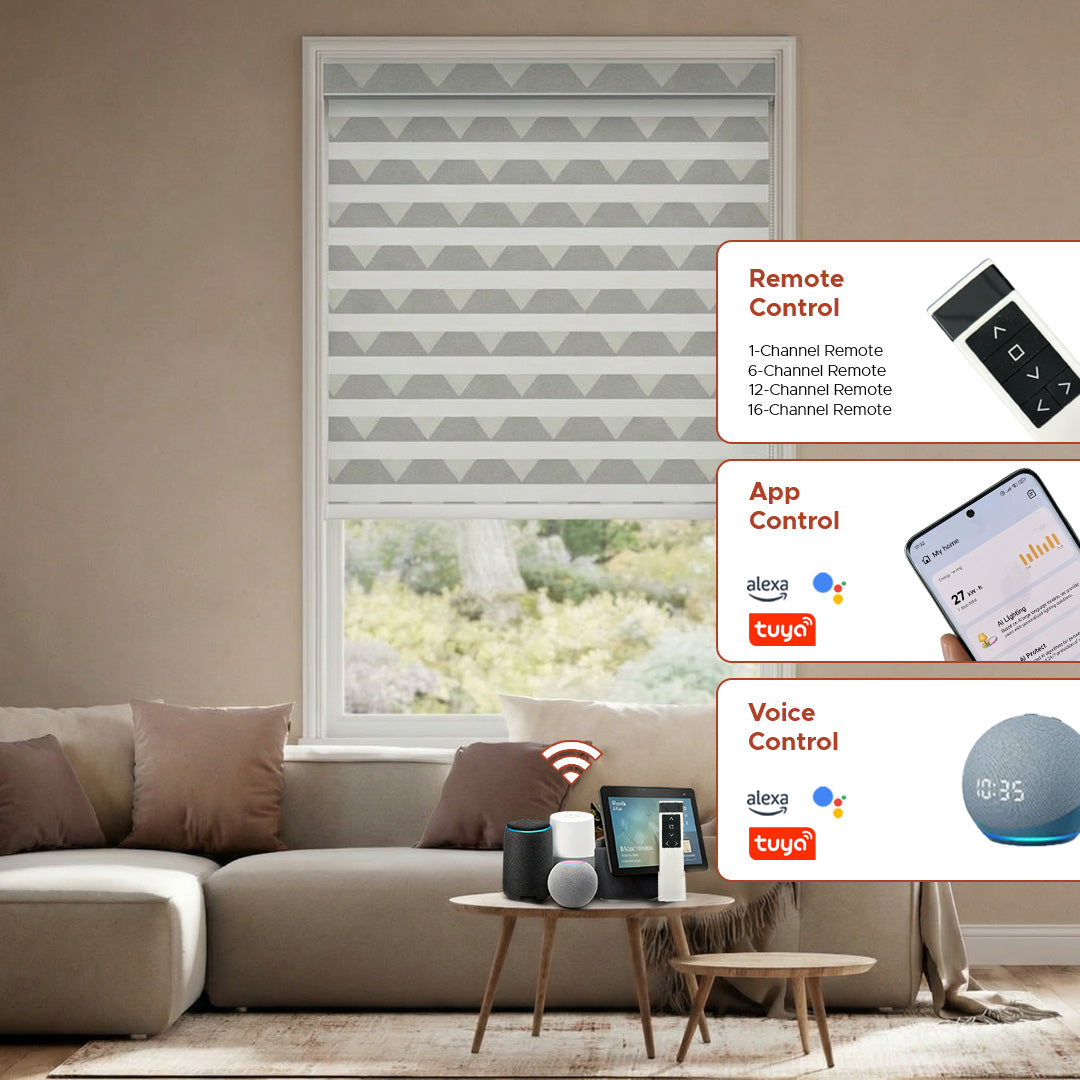 Smart Motorized Designer Shade - Geometric | Semi-Blackout 3%