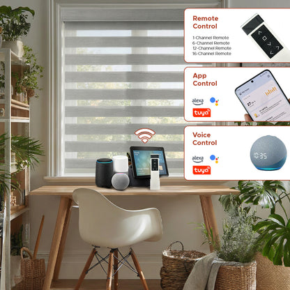 Smart Motorized Zebra Shade - Elite | Blackout 100%