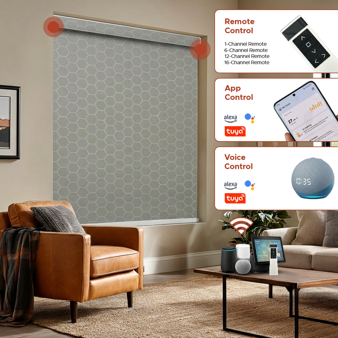 Smart Motorized Designer Shade - Honeycomb | Sunscreen 3%