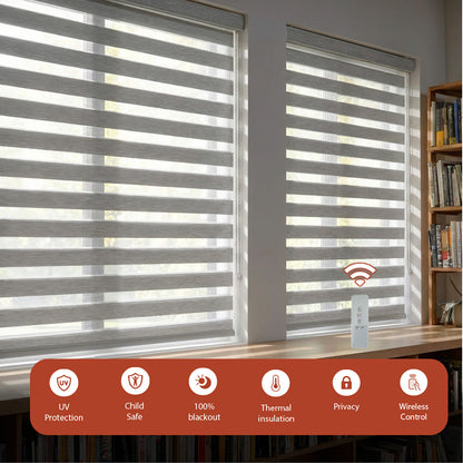 Smart Motorized Zebra Shade - Elite | Blackout 100%