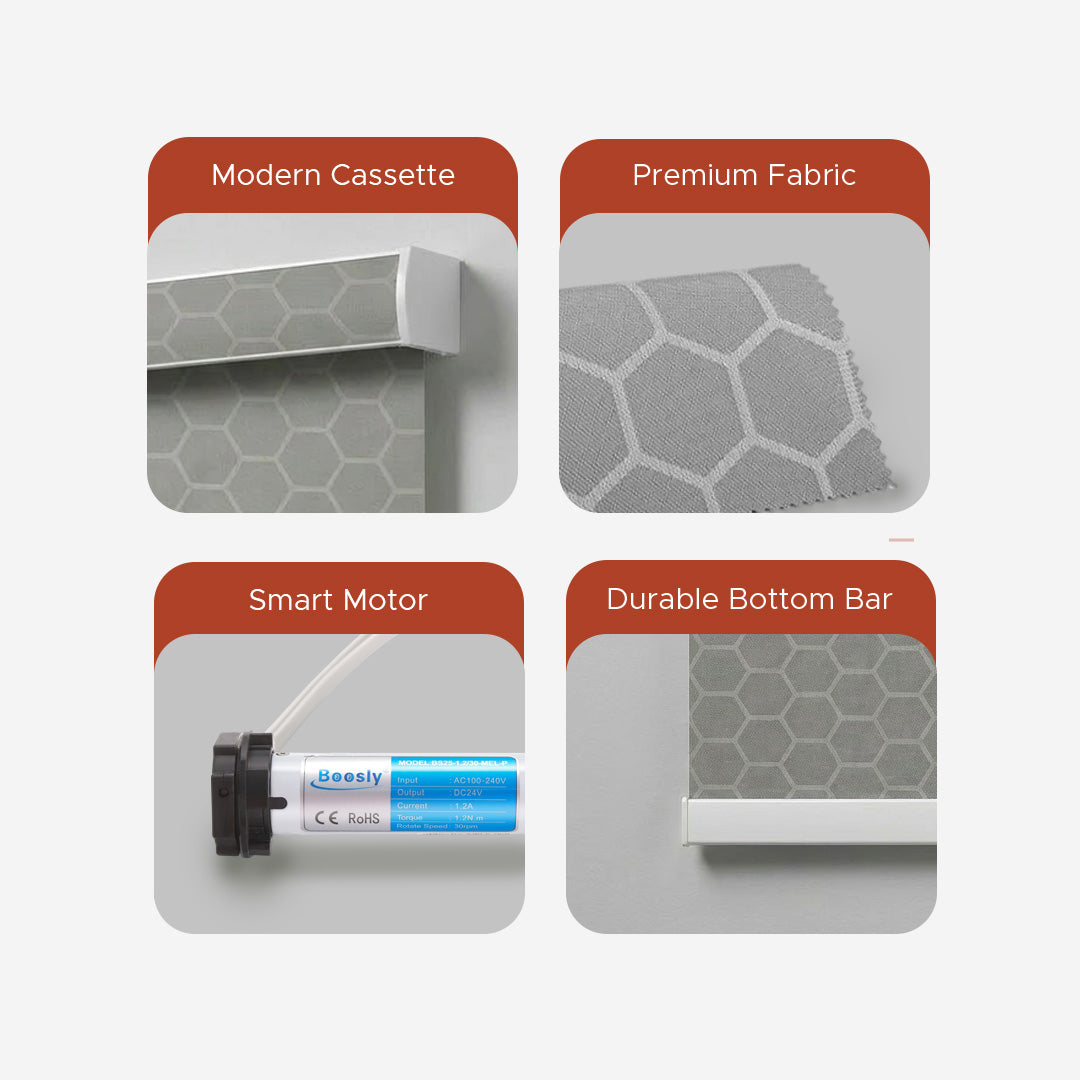 Smart Motorized Designer Shade - Honeycomb | Sunscreen 3%