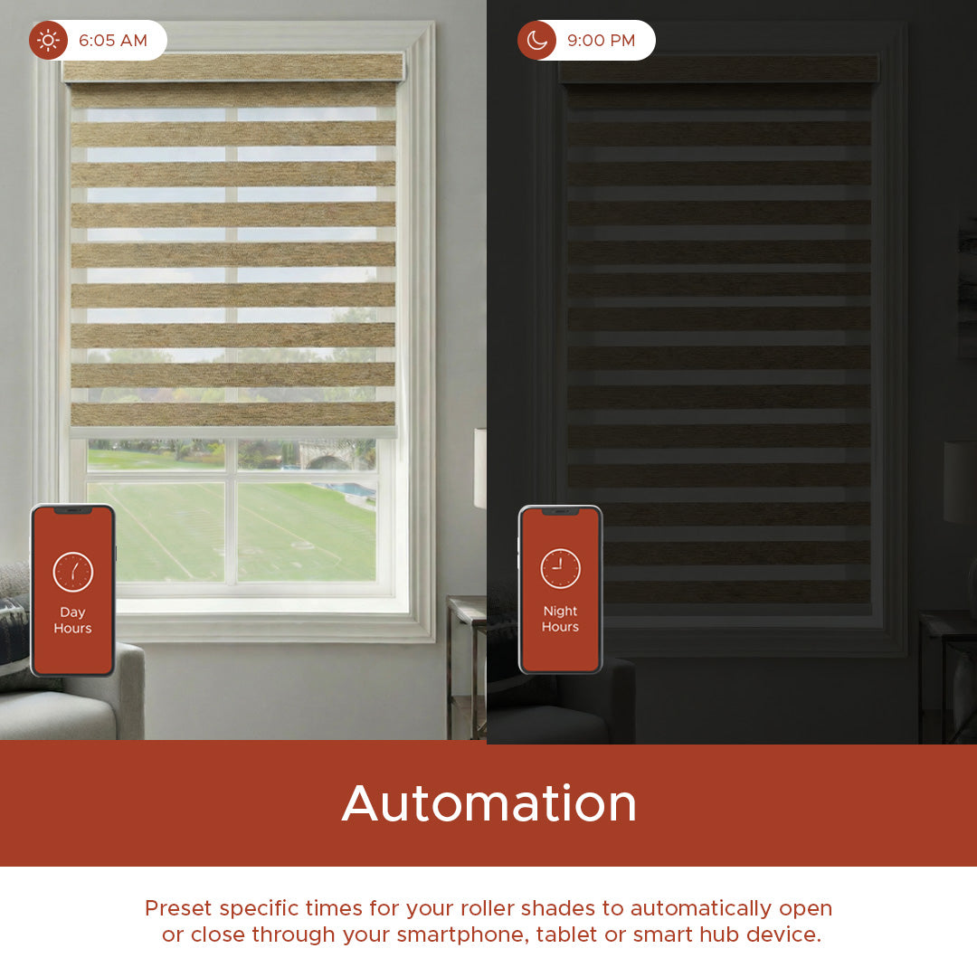 Smart Motorized Designer Shade - Striped | Semi-Blackout 5%