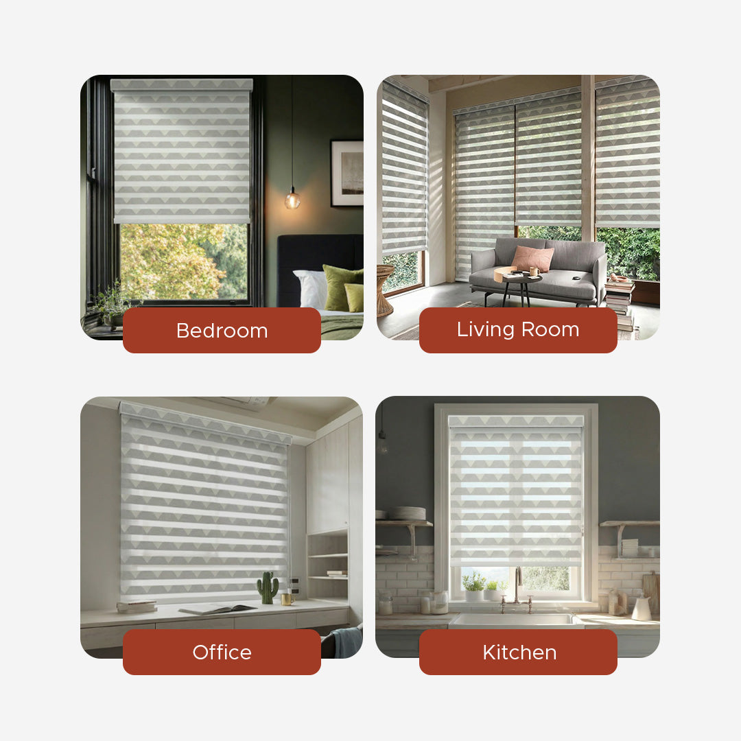 Smart Motorized Designer Shade - Geometric | Semi-Blackout 3%
