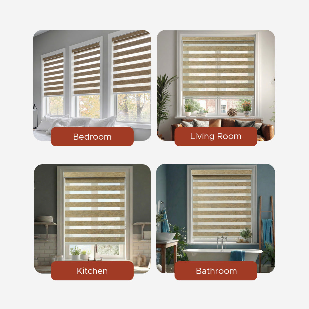 Smart Motorized Designer Shade - Striped | Semi-Blackout 5%