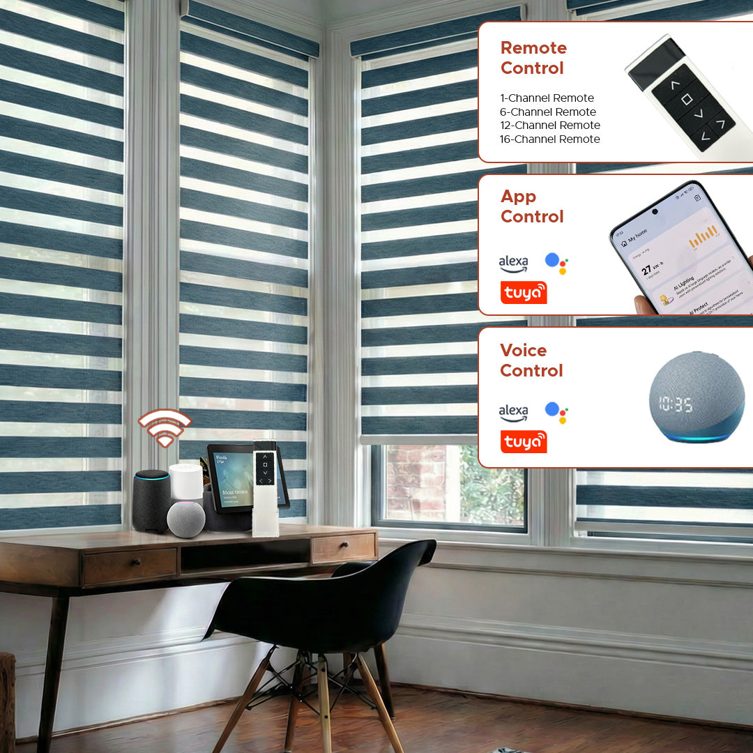 Smart Motorized Zebra Shade - Signature | Blackout 100%