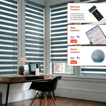 Smart Motorized Zebra Shade - Signature | Blackout 100%