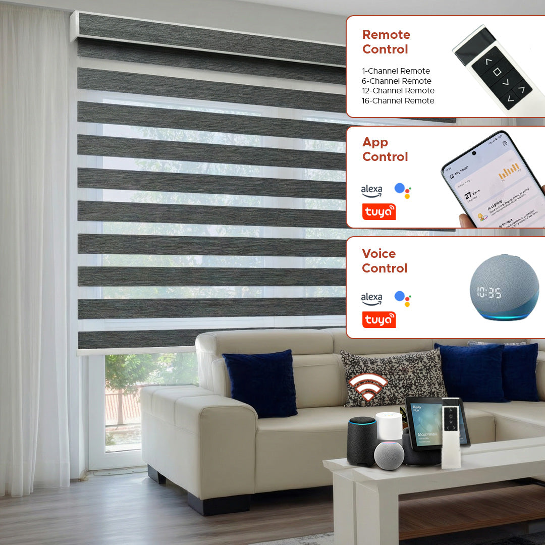 Smart Motorized Zebra Shade - Classic | Blackout 100%