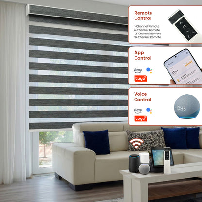 Smart Motorized Zebra Shade - Classic | Blackout 100%