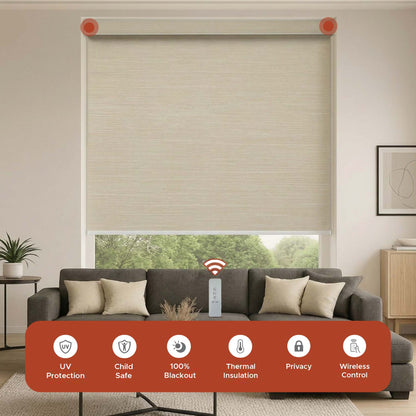 Smart Motorized Roller Shade - Brushed Metal | Semi-Blackout 5%