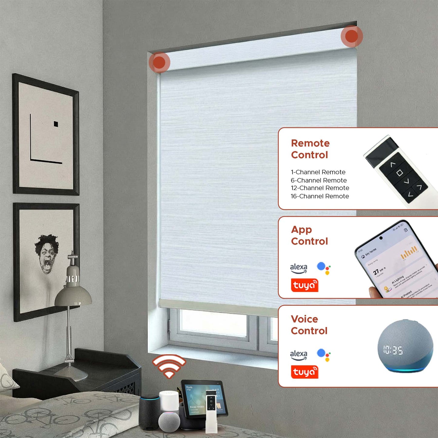 Smart Motorized Roller Shade - Allure | Semi-Blackout 5%