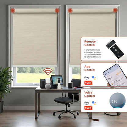 Smart Motorized Roller Shade - Brushed Metal | Semi-Blackout 5%