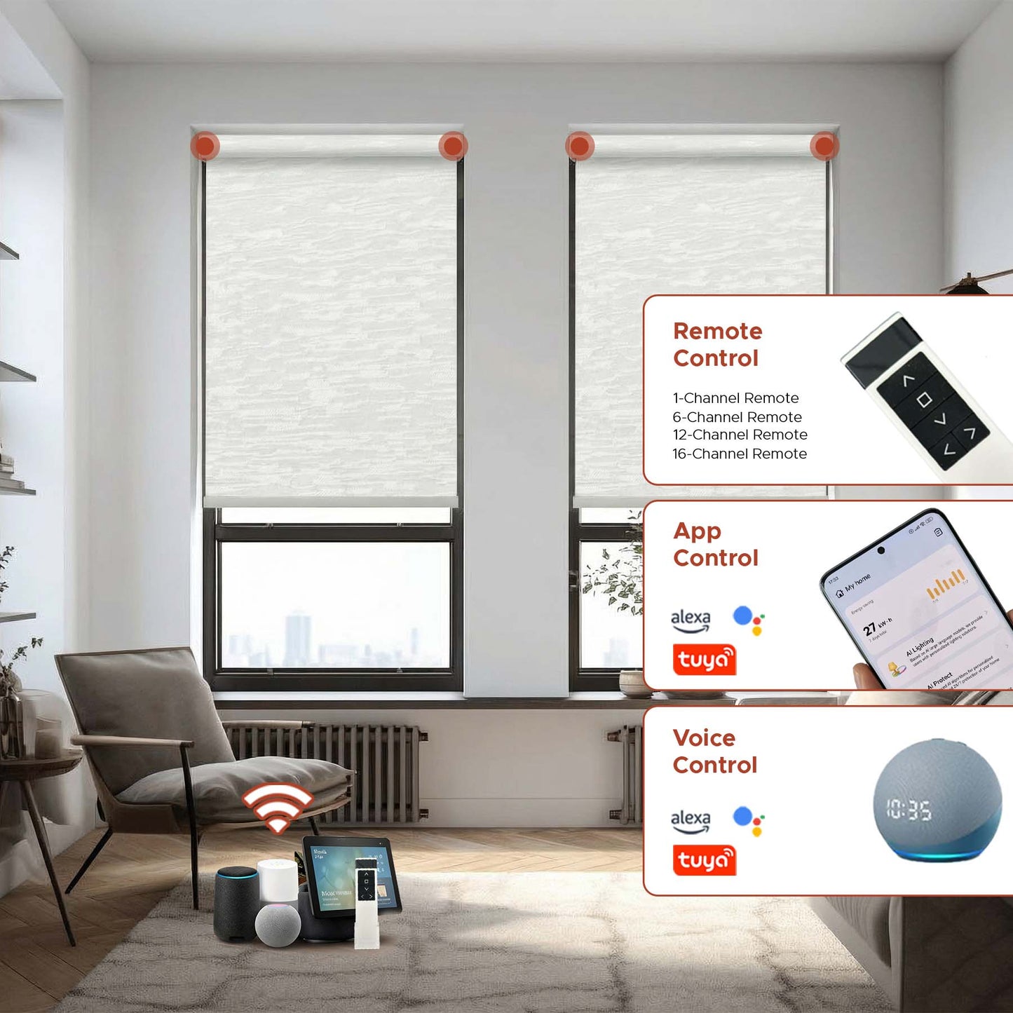 Smart Motorized Roller Shade - Horizon | Semi-Blackout 5%