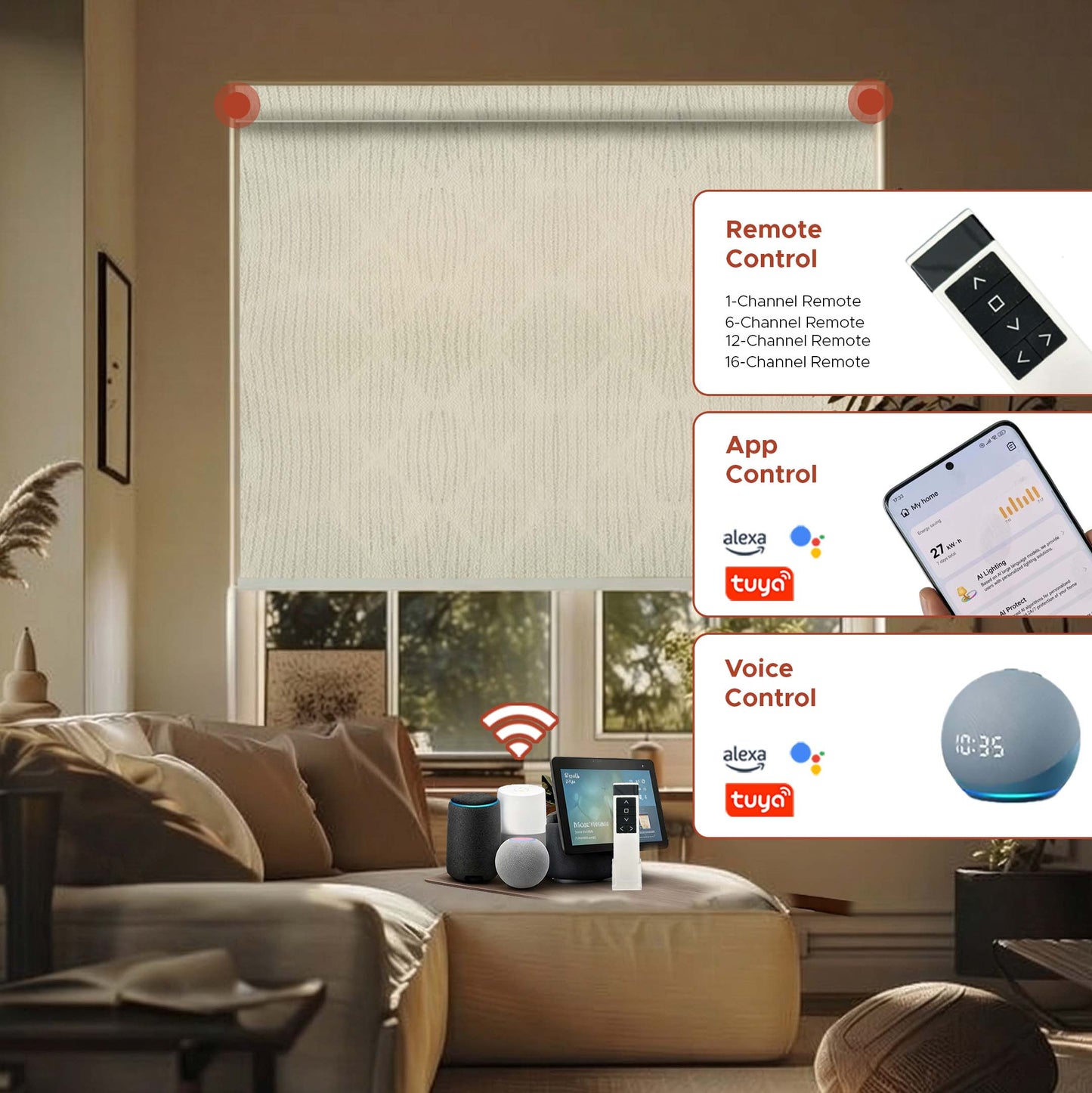 Smart Motorized Designer Shade - Vertex | Sunscreen 3%