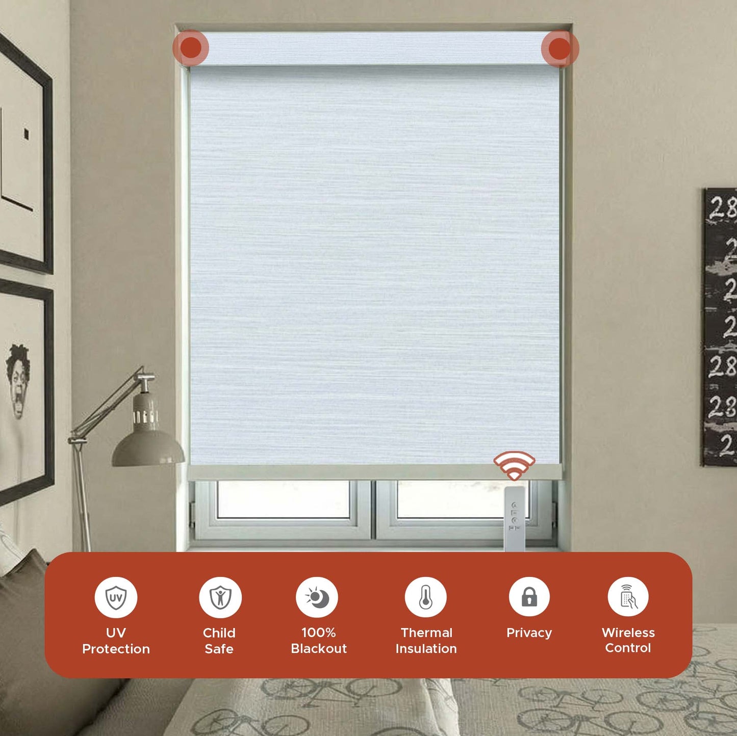 Smart Motorized Roller Shade - Allure | Semi-Blackout 5%