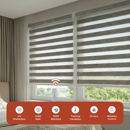 Smart Motorized Zebra Shade - Haven | Semi-Blackout 5%