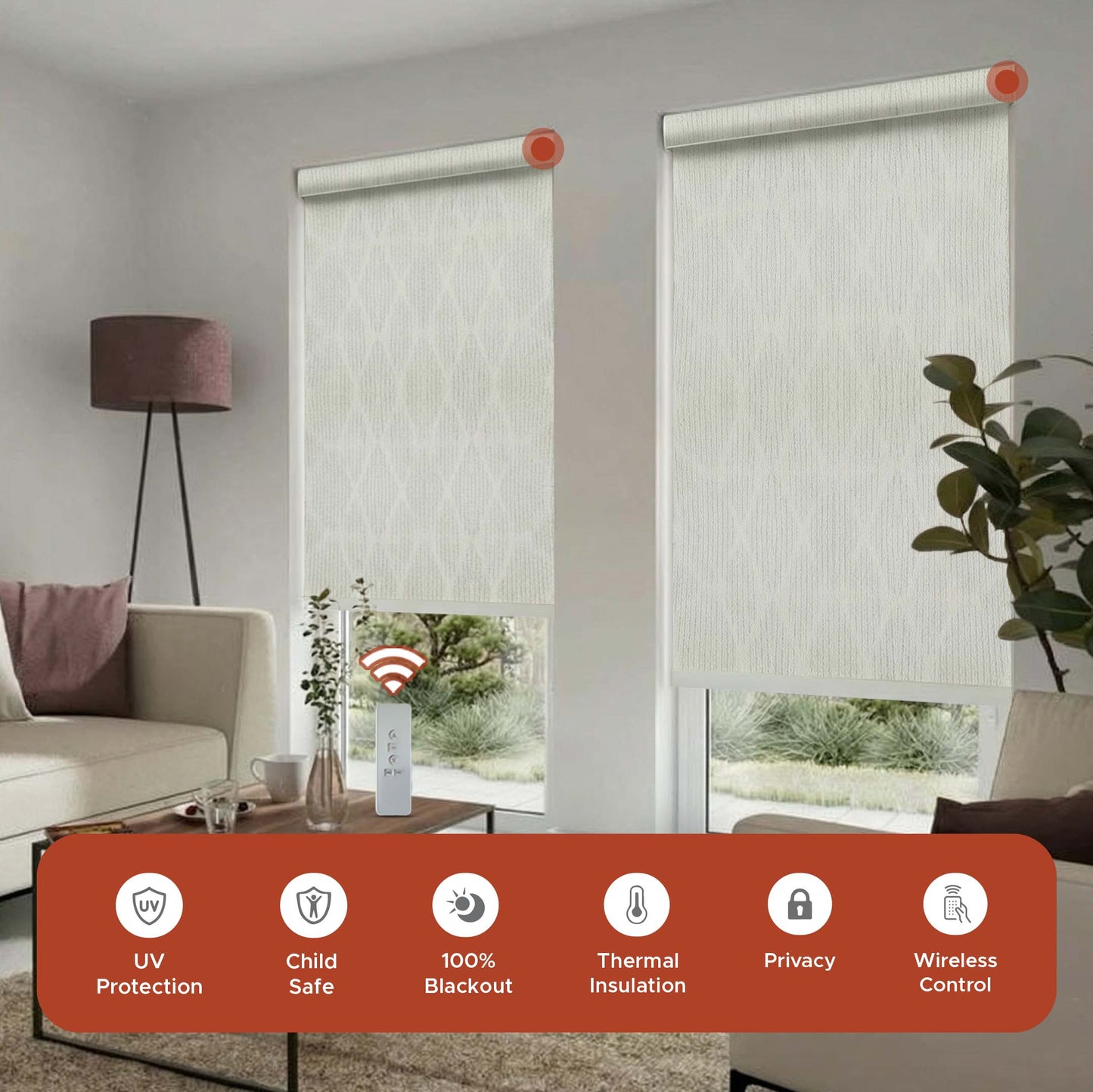 Smart Motorized Designer Shade - Vertex | Sunscreen 3%