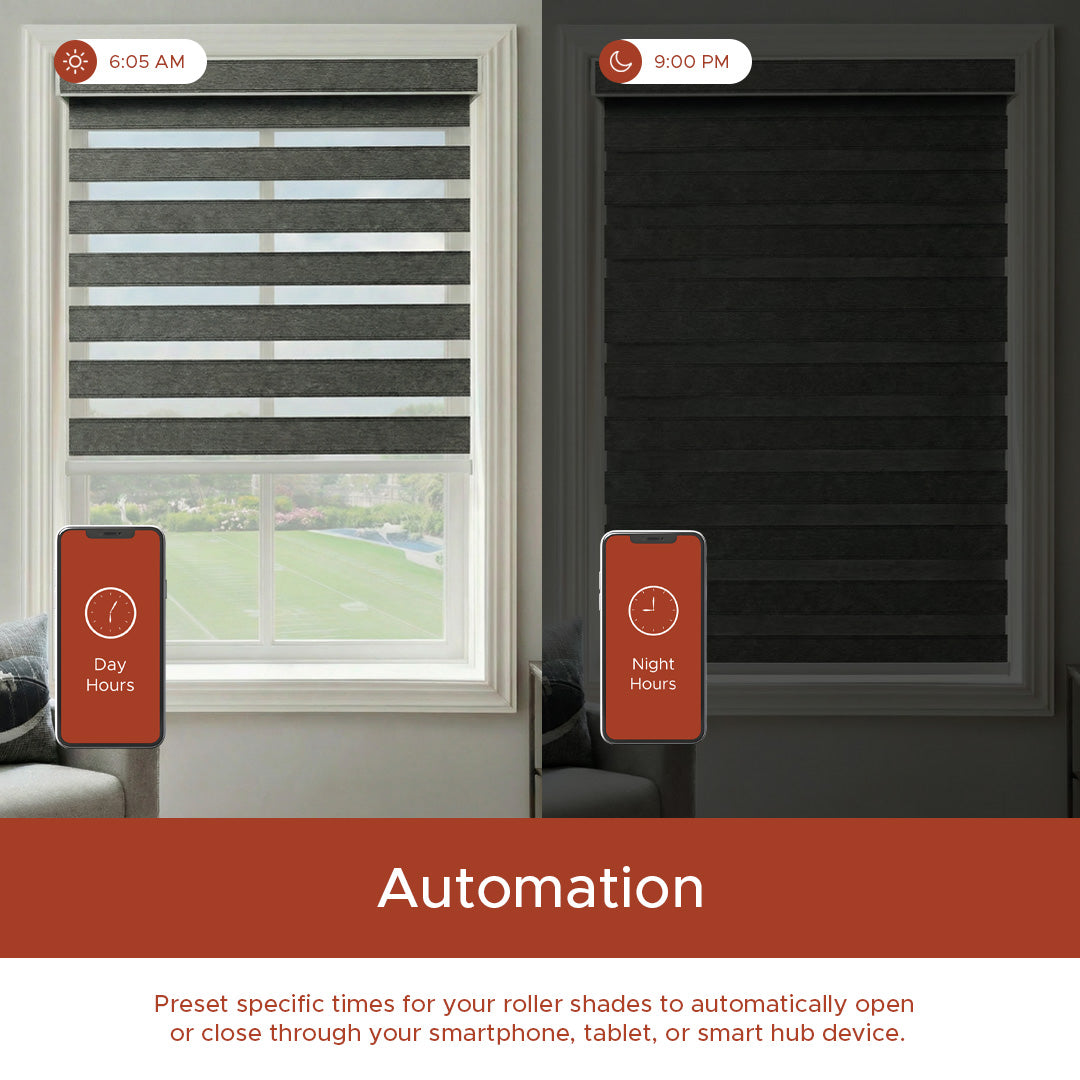 Smart Motorized Zebra Shade - Titan | Semi-Blackout 5%