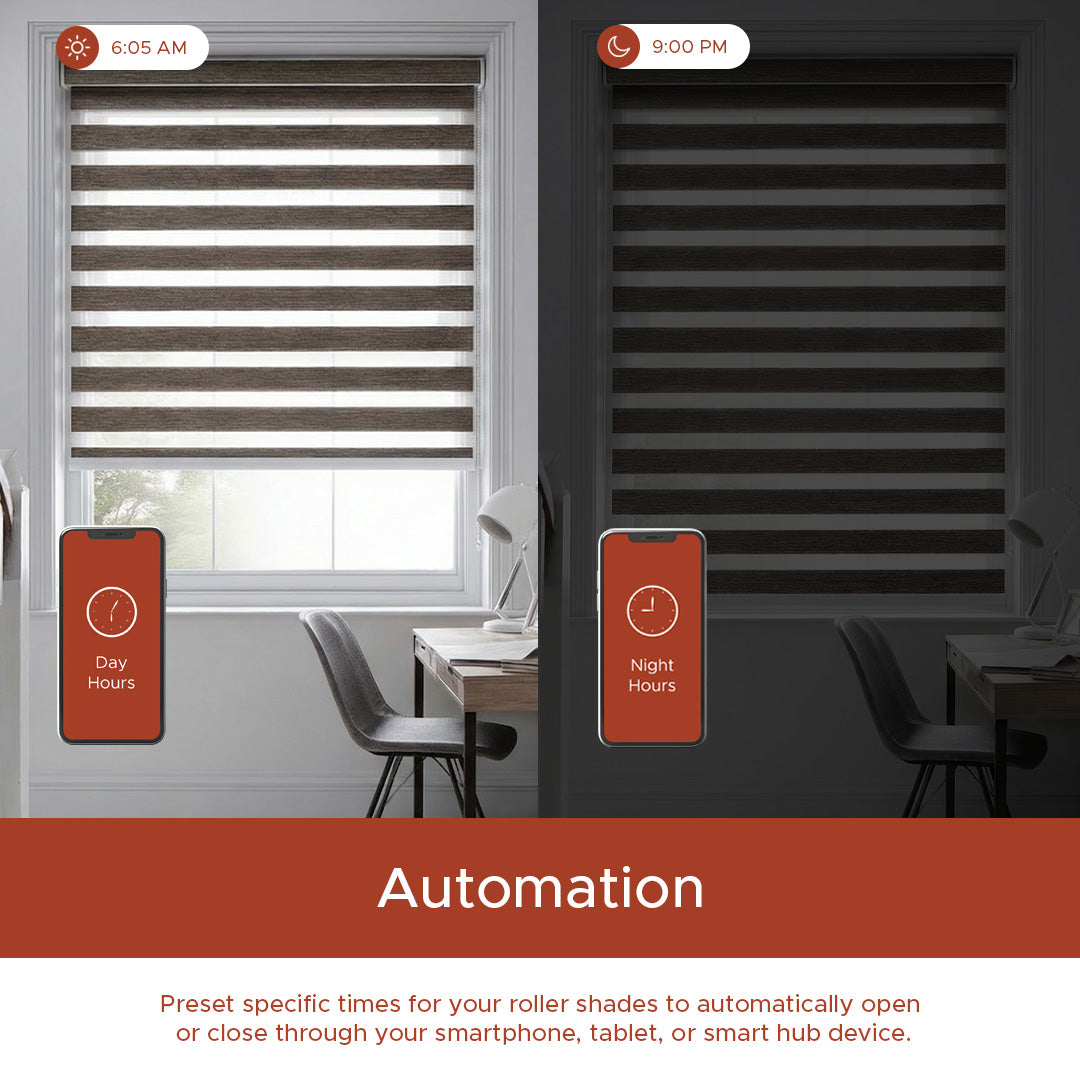 Smart Motorized Zebra Shade - Weave | Semi-Blackout 10%