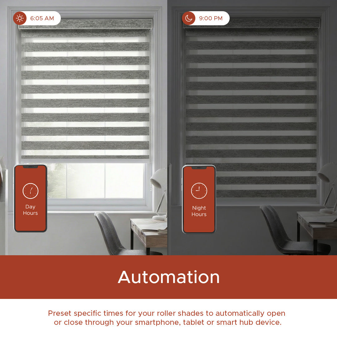 Smart Motorized Zebra Shade - Haven | Semi-Blackout 5%