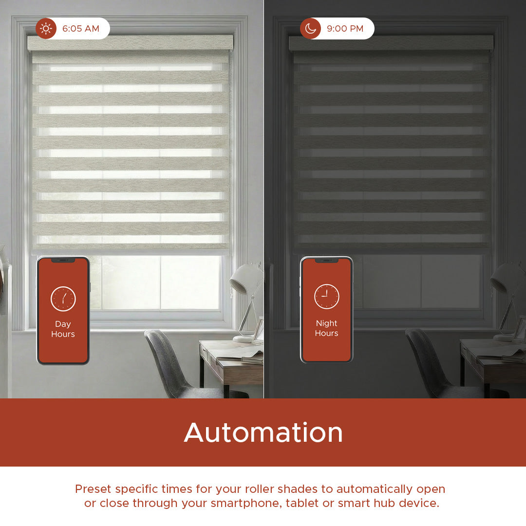 Smart Motorized Zebra Shade - Lume | Blackout 100%