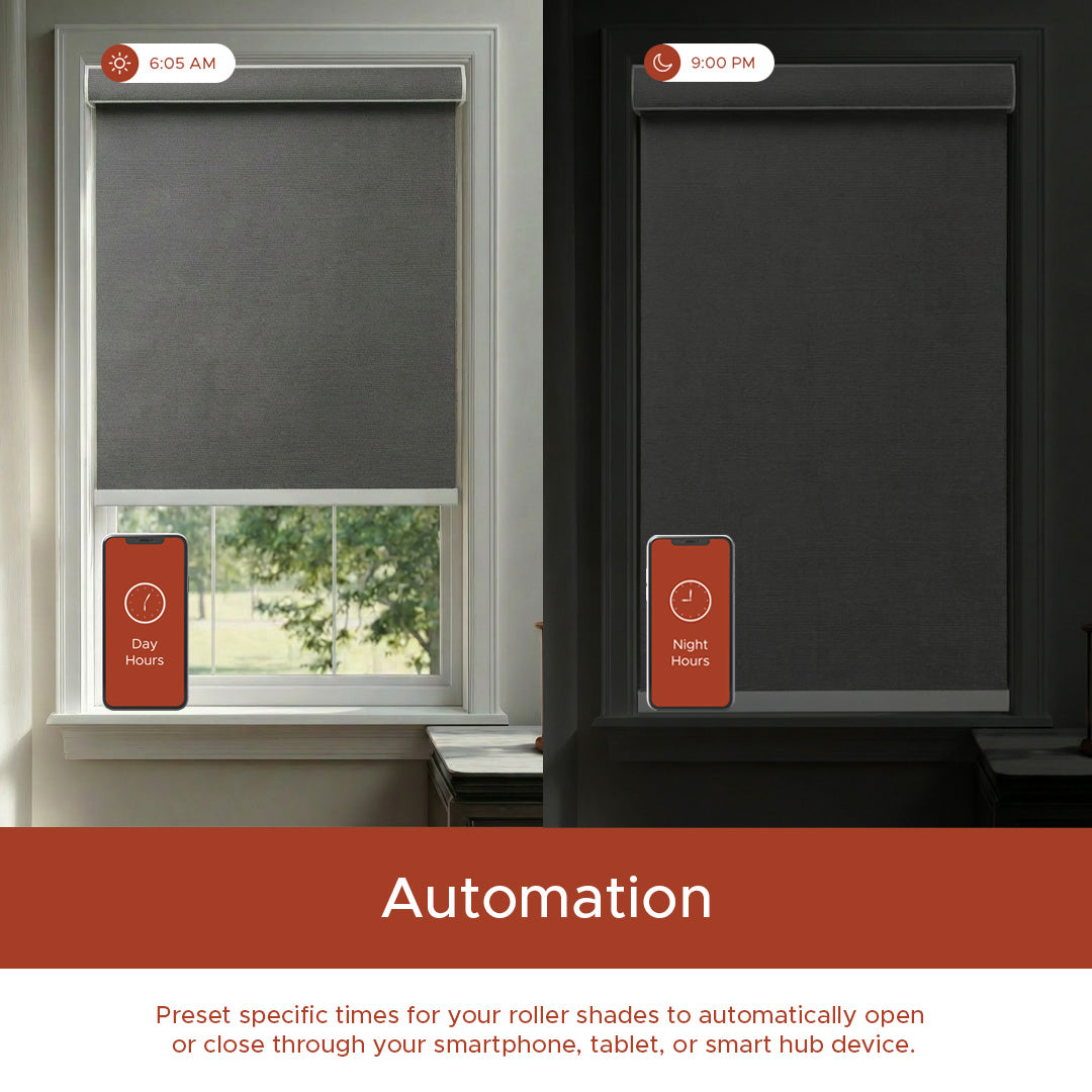Smart Motorized Roller Shade - Slate | Semi-Blackout 5%