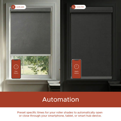 Smart Motorized Roller Shade - Slate | Semi-Blackout 5%