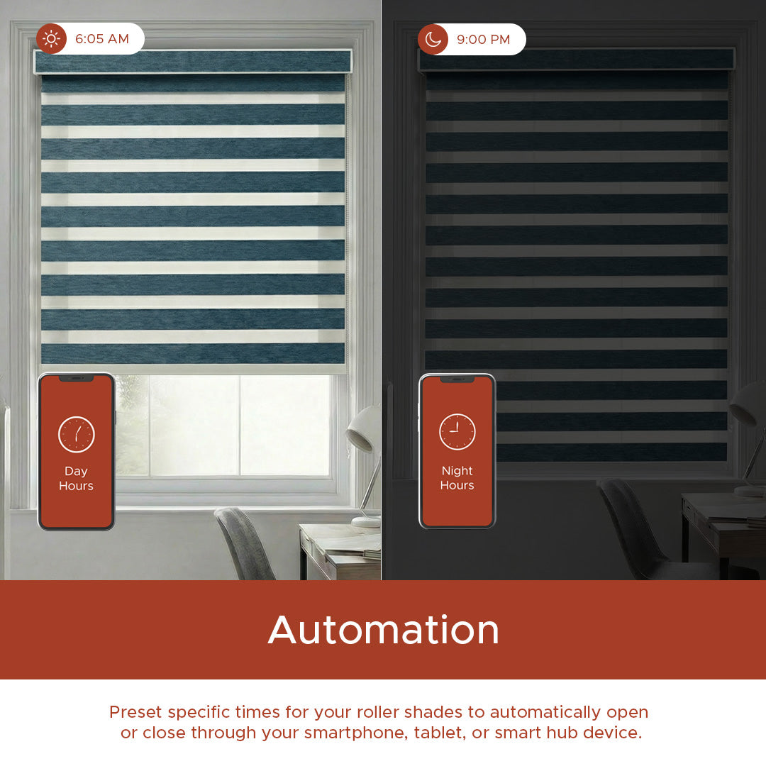 Smart Motorized Zebra Shade - Signature | Blackout 100%