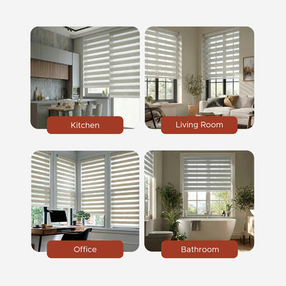 Smart Motorized Zebra Shade - Lume | Blackout 100%