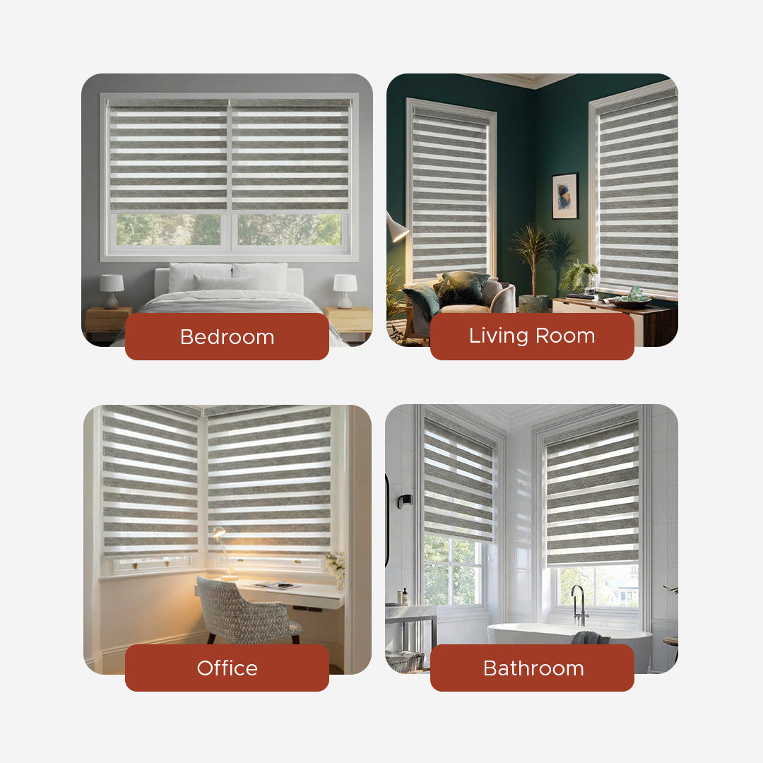 Smart Motorized Zebra Shade - Haven | Semi-Blackout 5%