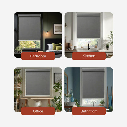 Smart Motorized Roller Shade - Slate | Semi-Blackout 5%