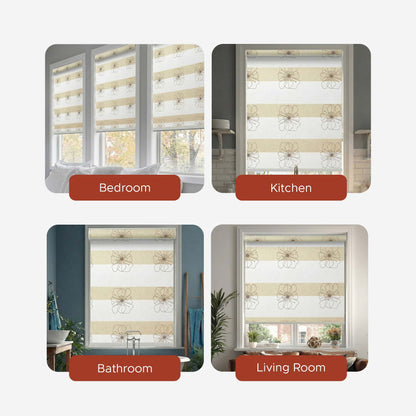 Smart Motorized Designer Shade - Botanical Print | Semi-Blackout 3%