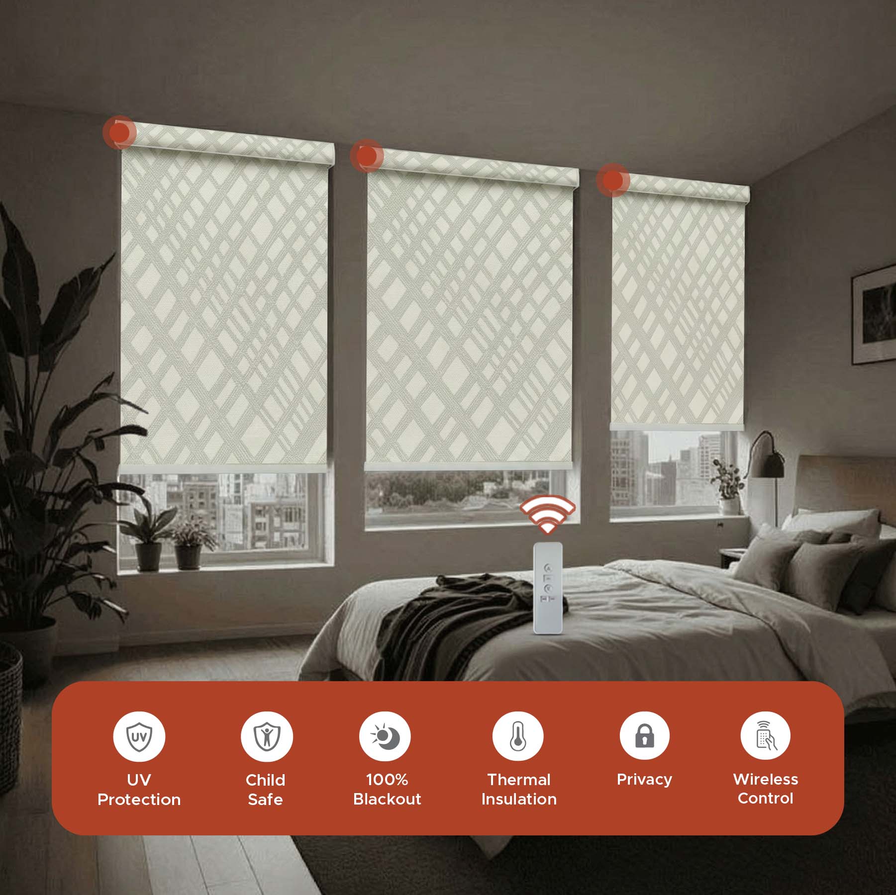 Smart Motorized Designer Shade - Aspen | Semi-Blackout 3%