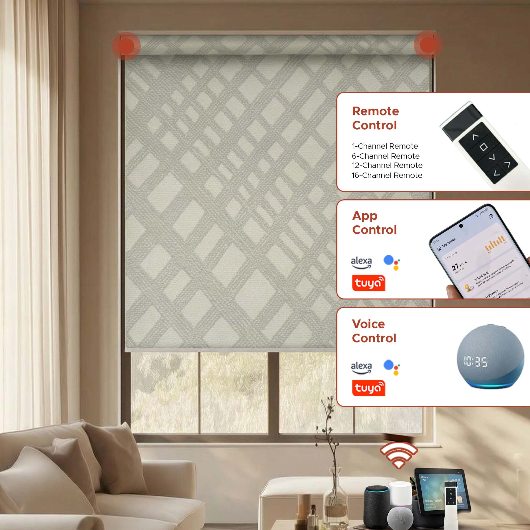 Smart Motorized Designer Shade - Aspen | Semi-Blackout 3%